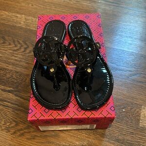 Black Patent Leather Tory Burch Miller Sandals
